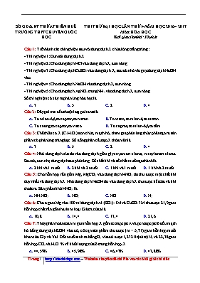Đề thi thử Đại học lần 1 môn Hóa học - Năm học 2016-2017 - Trường THPT chuyên Quốc học